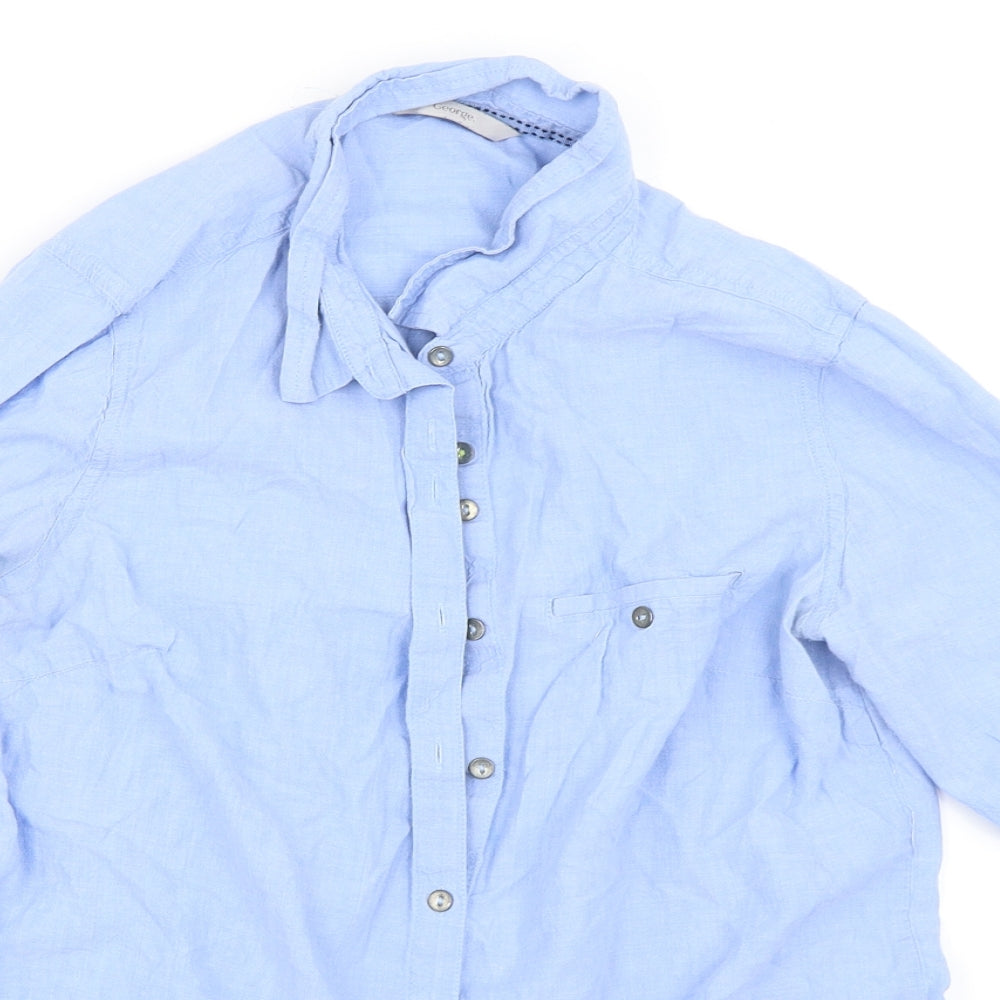 George Womens Blue   Basic Button-Up Size 10