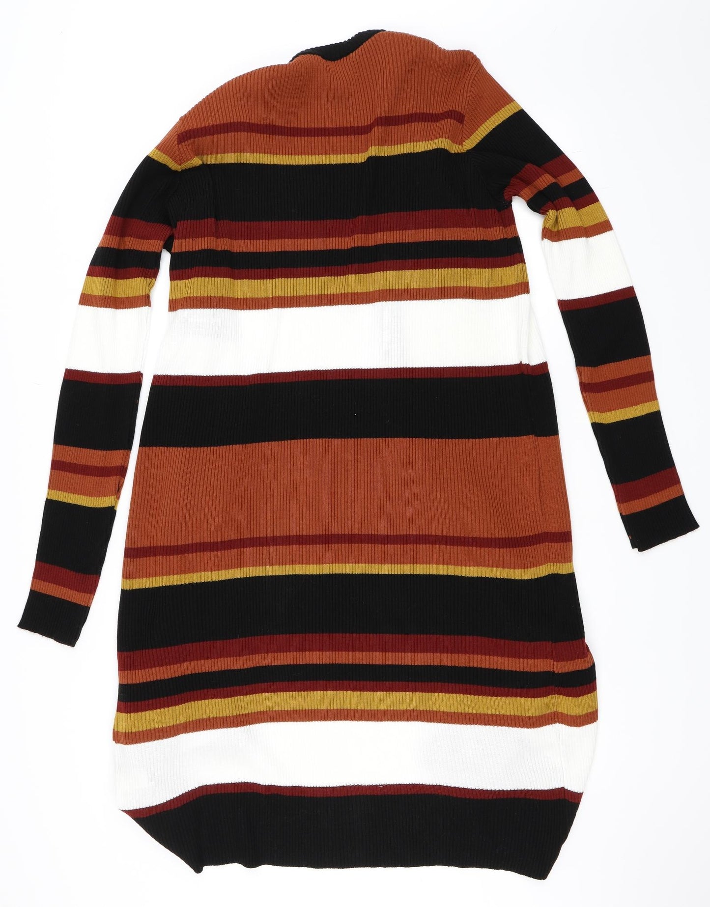 Select Womens Orange Striped  Cardigan Jumper Size M
