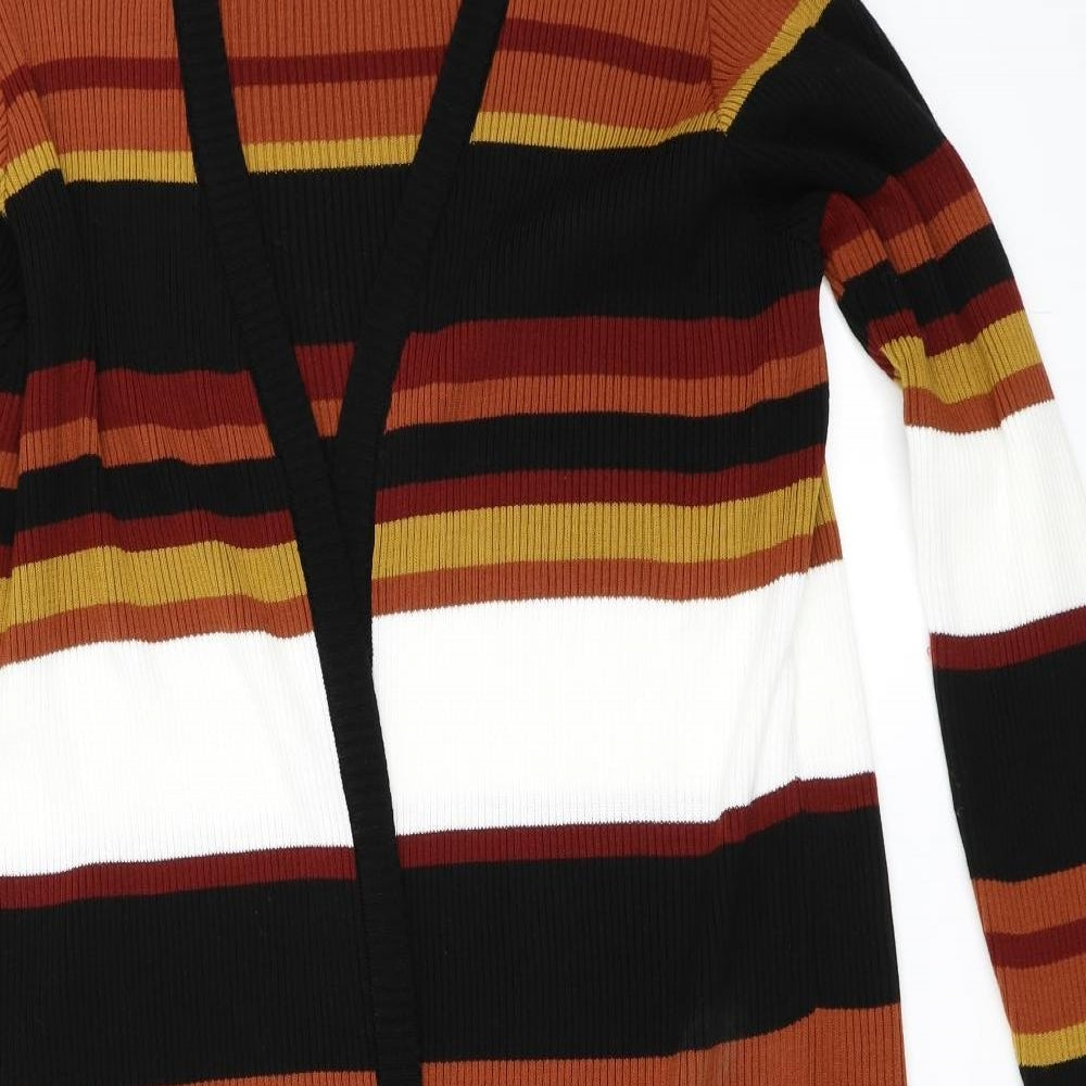 Select Womens Orange Striped  Cardigan Jumper Size M