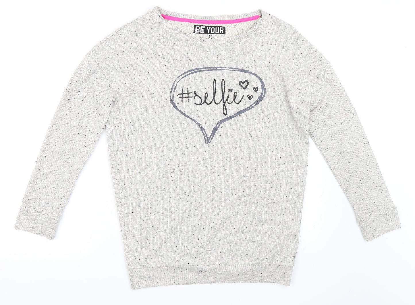 Marks and Spencer Girls Grey   Pullover Sweatshirt Size 11-12 Years