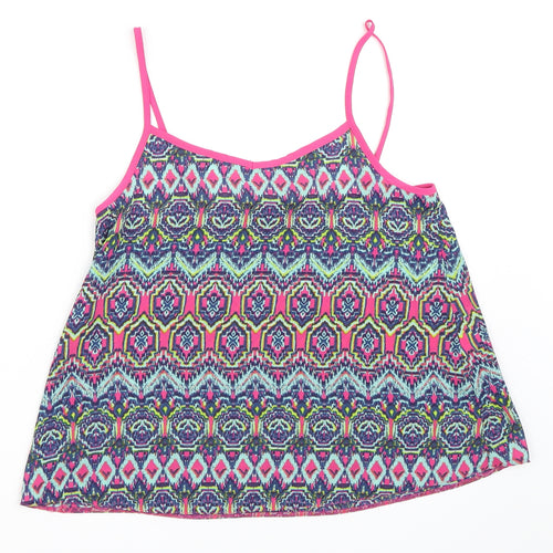 Candy Couture Girls Blue Geometric  Camisole Blouse Size 12-13 Years