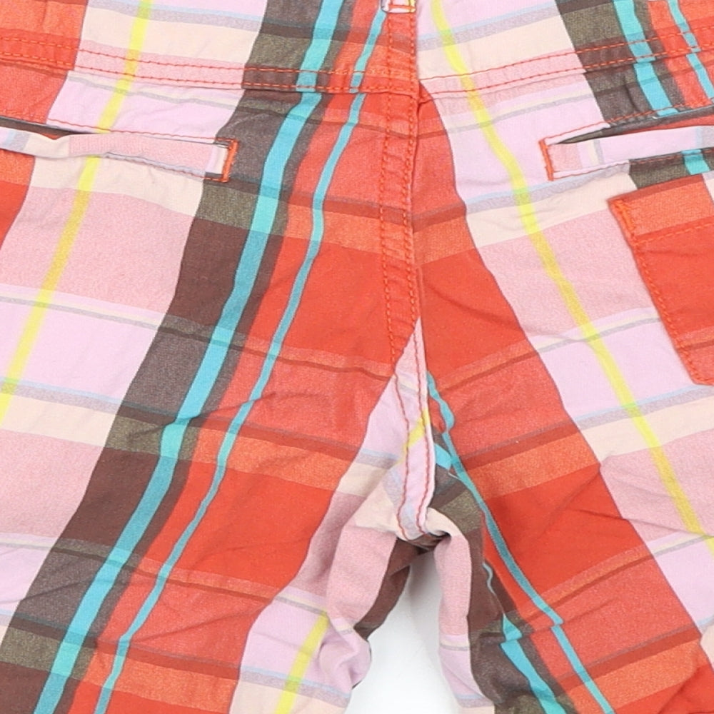 O'Neill Womens Orange Check  Bermuda Shorts Size 28