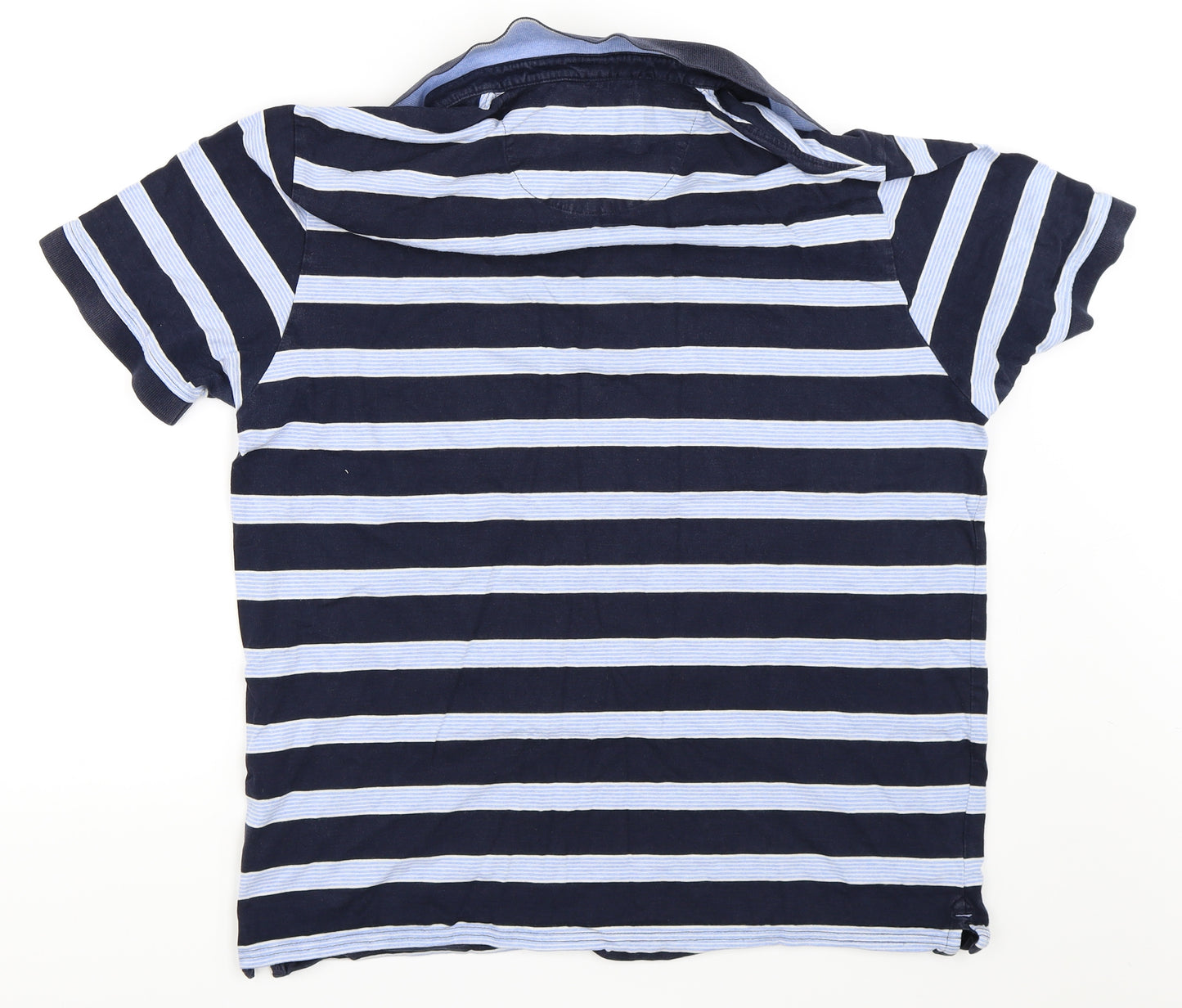 Blue Harbour Mens Blue Striped   Polo Size XL