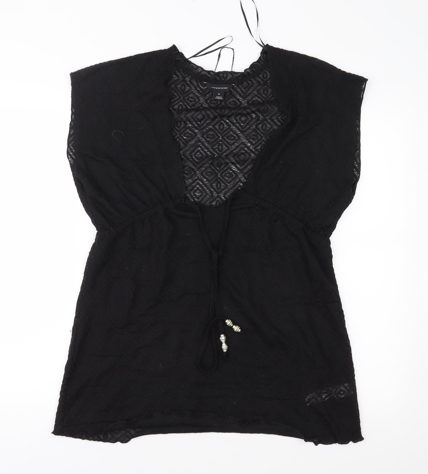 Atmosphere Womens Black   Tunic Blouse Size M  - Beach wear