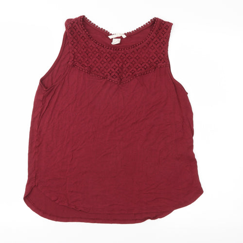 H&M Womens Red  Jersey Basic Blouse Size M