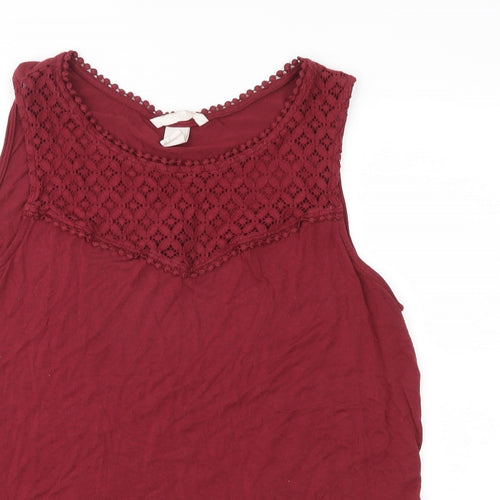 H&M Womens Red  Jersey Basic Blouse Size M
