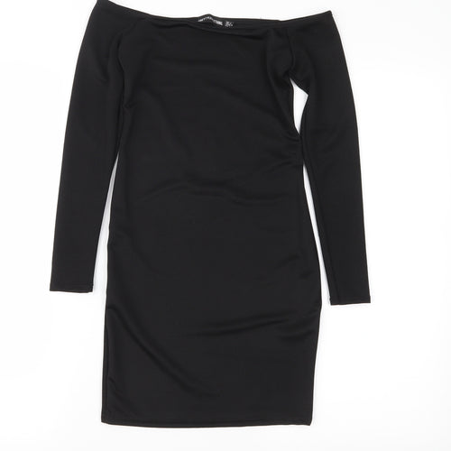 PRETTYLITTLETHING Womens Black   Sheath  Size 4