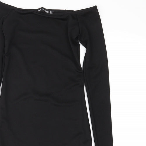 PRETTYLITTLETHING Womens Black   Sheath  Size 4
