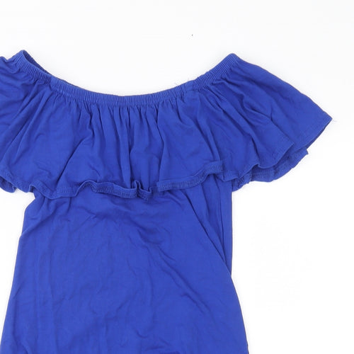 Catch Me Womens Black  Jersey Basic Blouse Size S
