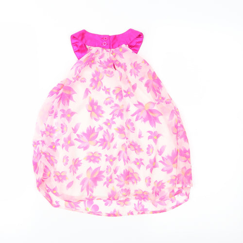 Hello Gorgeous Girls Pink Floral Chiffon Fit & Flare  Size 3 Years