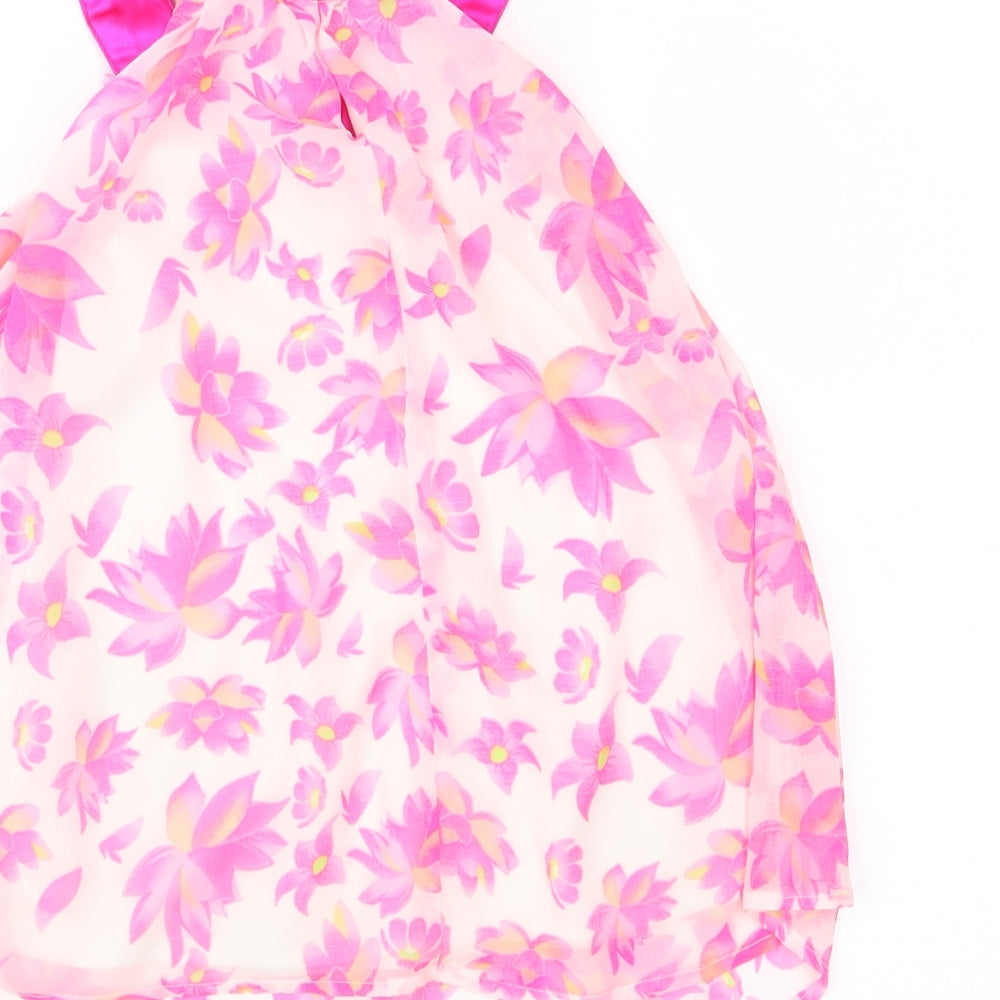 Hello Gorgeous Girls Pink Floral Chiffon Fit & Flare  Size 3 Years