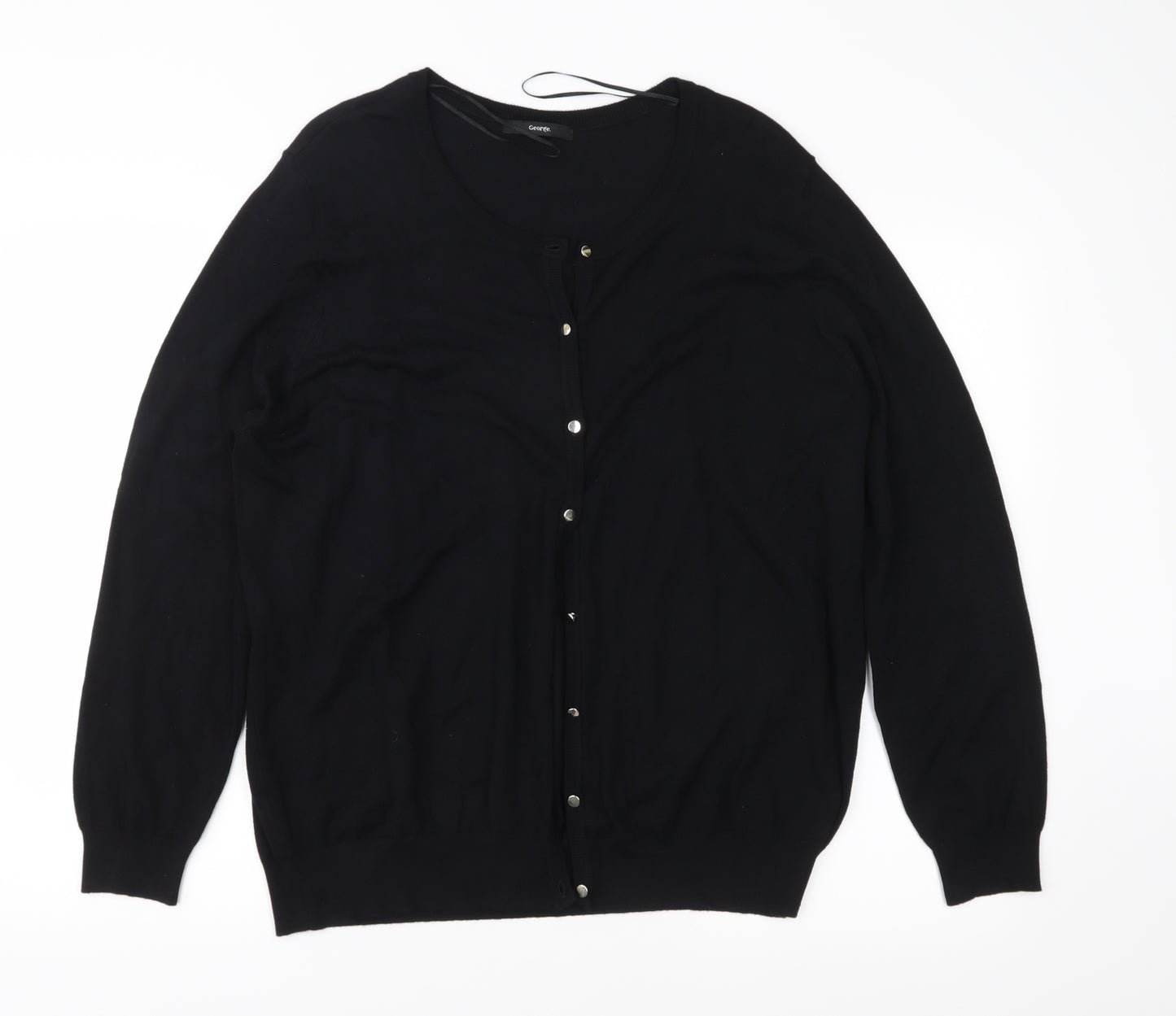 George Womens Black  Knit Cardigan Jumper Size 14