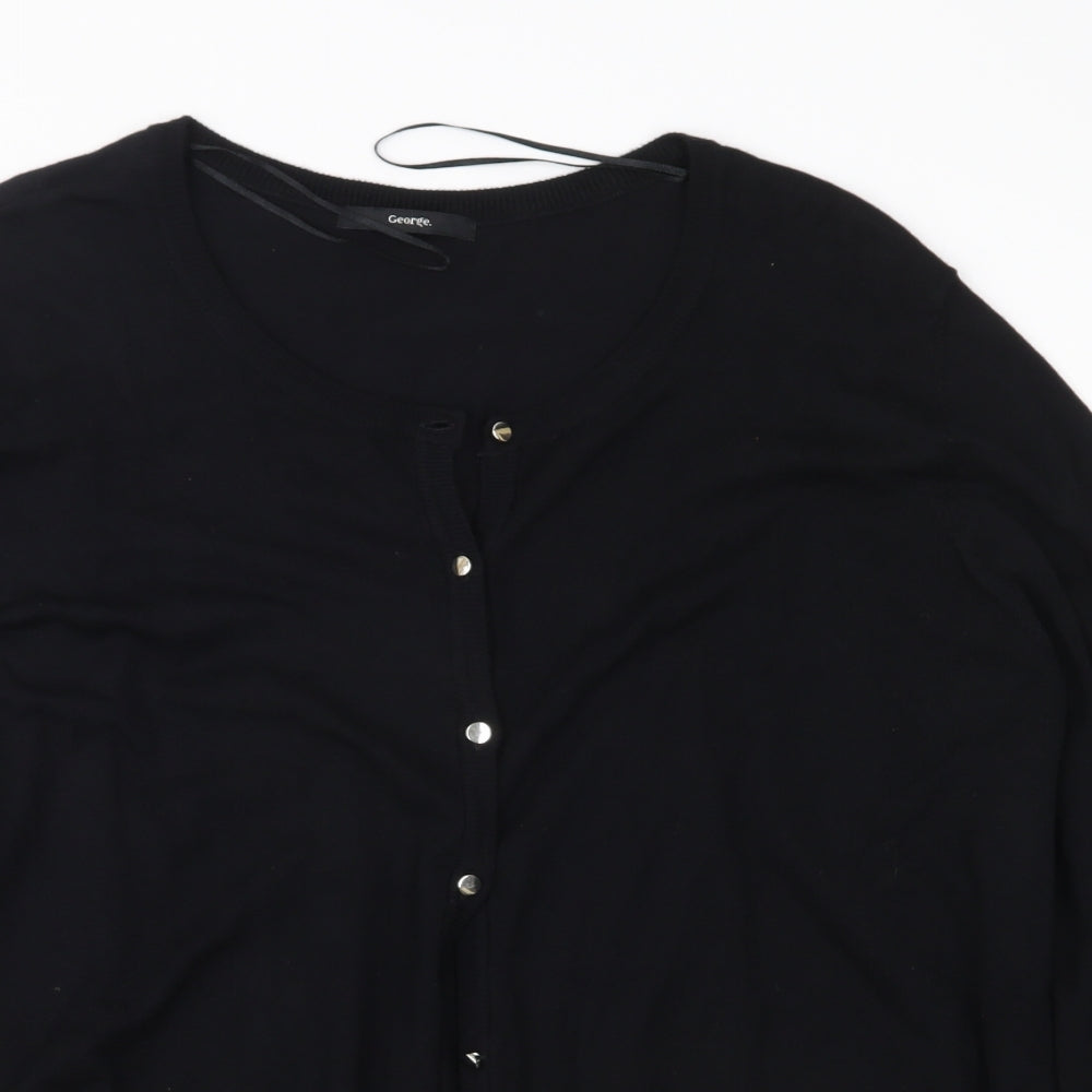 George Womens Black  Knit Cardigan Jumper Size 14