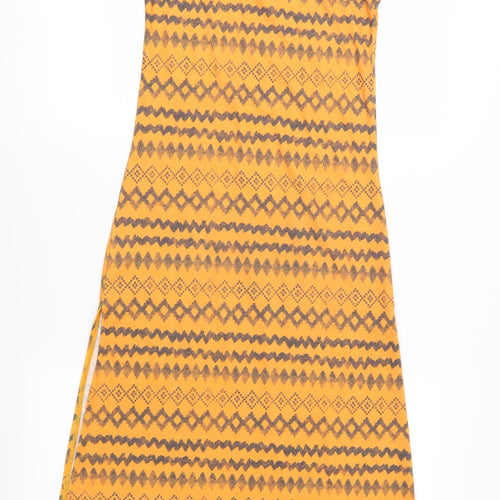 Matalan Girls Orange Geometric Jersey Maxi  Size 9 Years