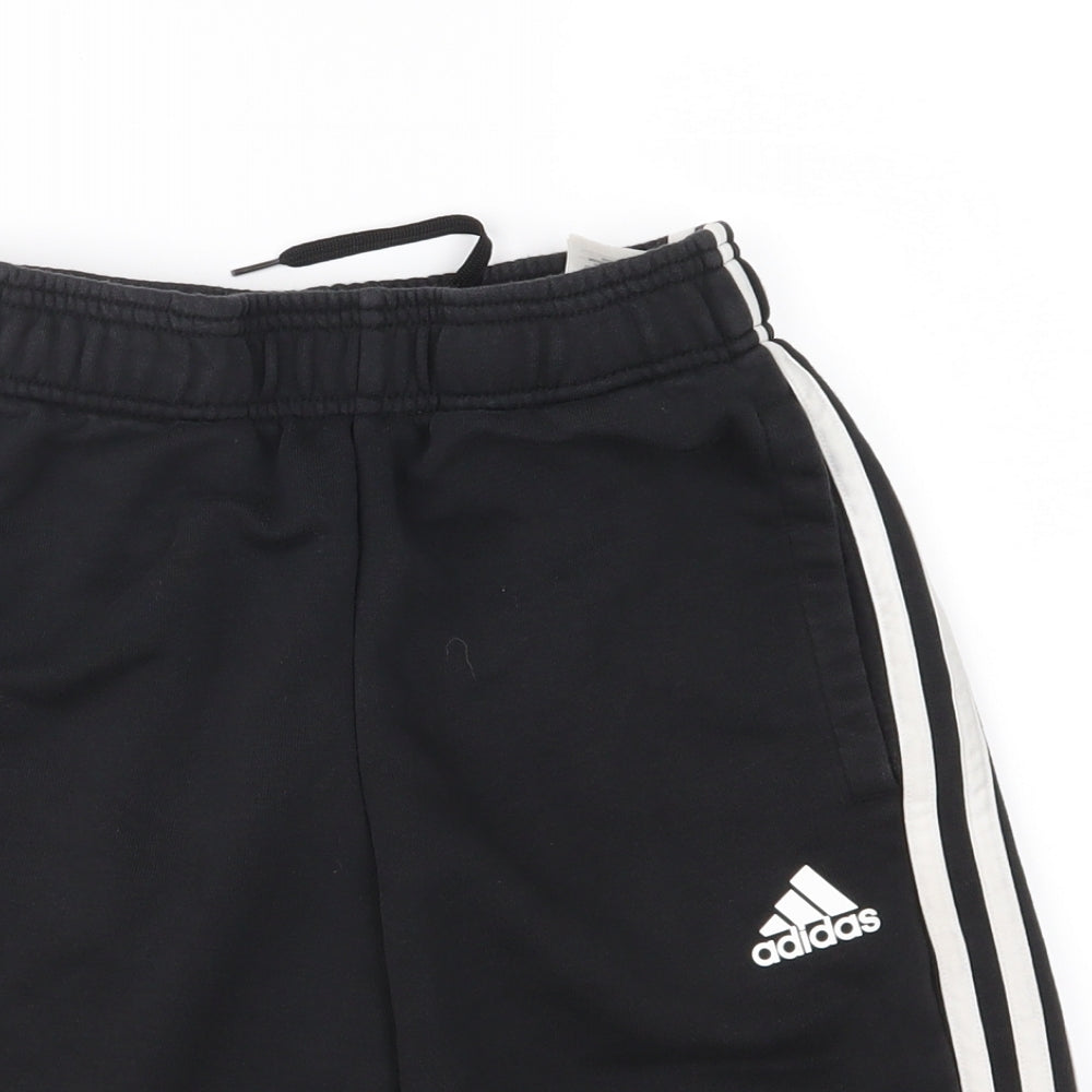 adidas Boys Black  Jersey Sweat Shorts Size 11-12 Years