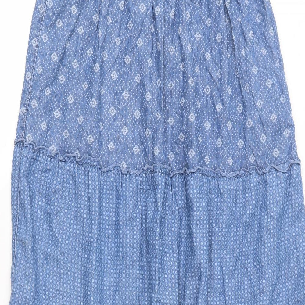 George Girls Black Floral Denim Maxi  Size 13-14 Years