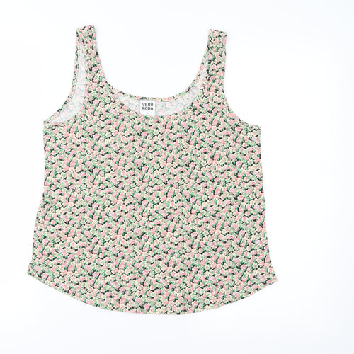 VERO MODA Womens Pink Floral Jersey Basic T-Shirt Size M