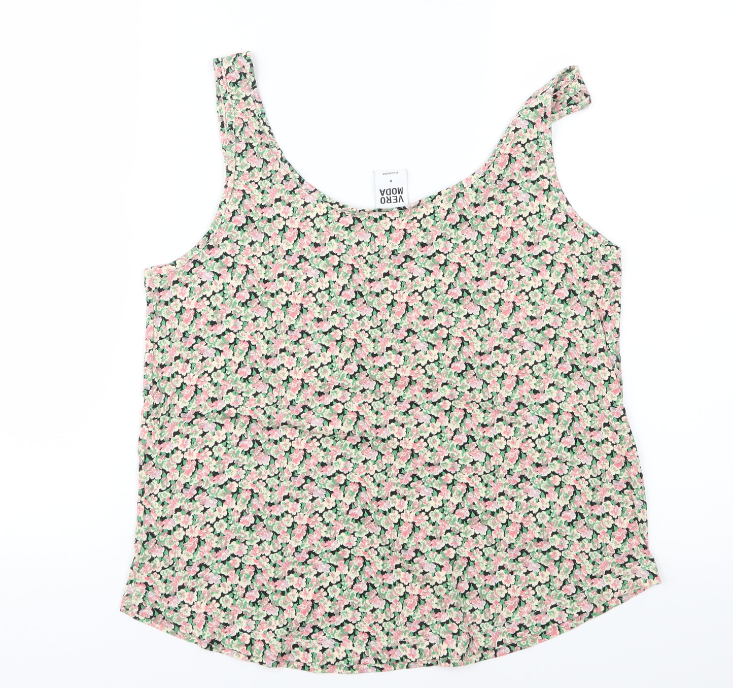 VERO MODA Womens Pink Floral Jersey Basic T-Shirt Size M