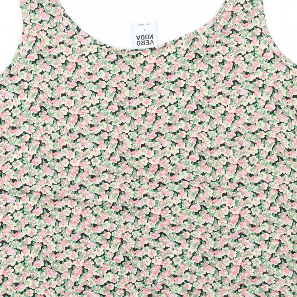 VERO MODA Womens Pink Floral Jersey Basic T-Shirt Size M