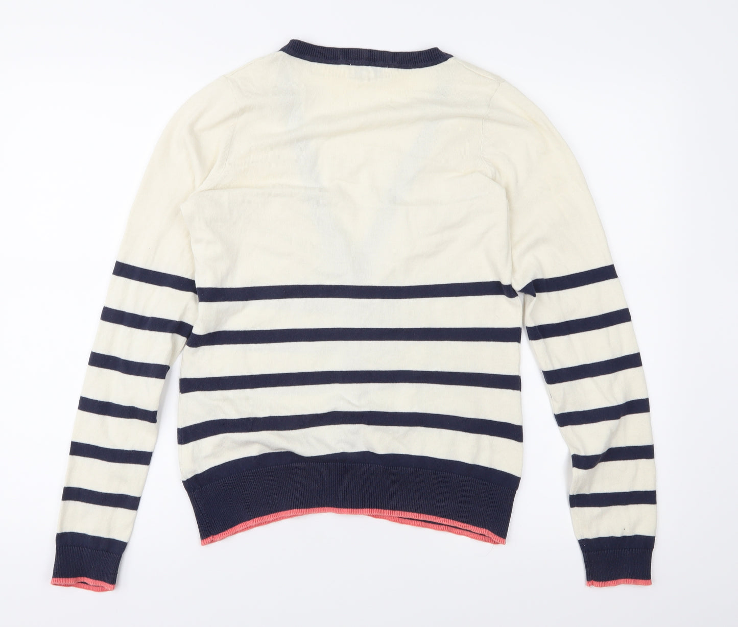 New Look Womens Ivory Striped Knit Pullover Jumper Size 12