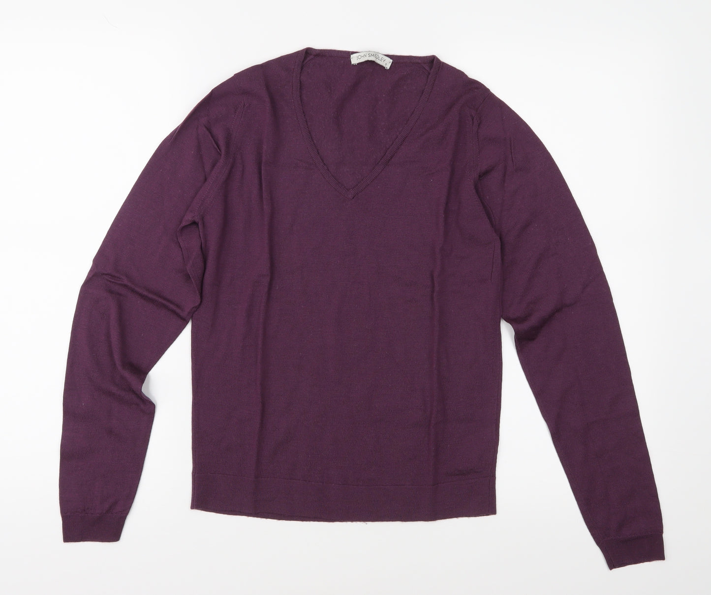 John Smedley Mens Purple  Knit Pullover Jumper Size S