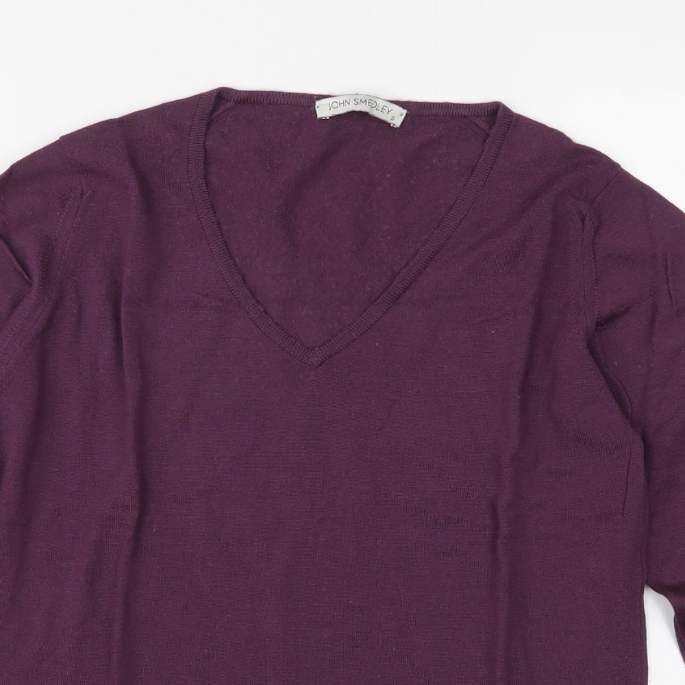 John Smedley Mens Purple  Knit Pullover Jumper Size S