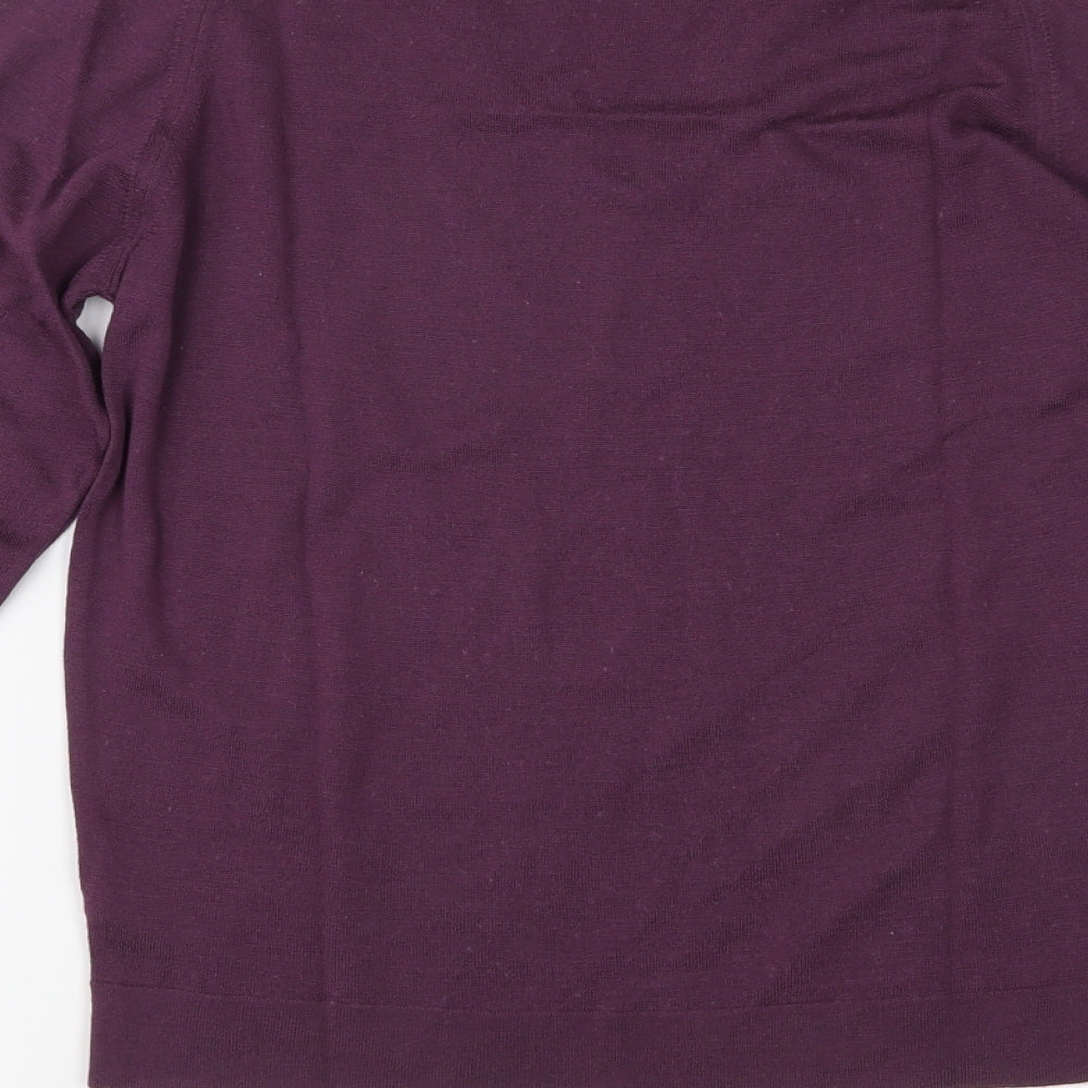John Smedley Mens Purple  Knit Pullover Jumper Size S