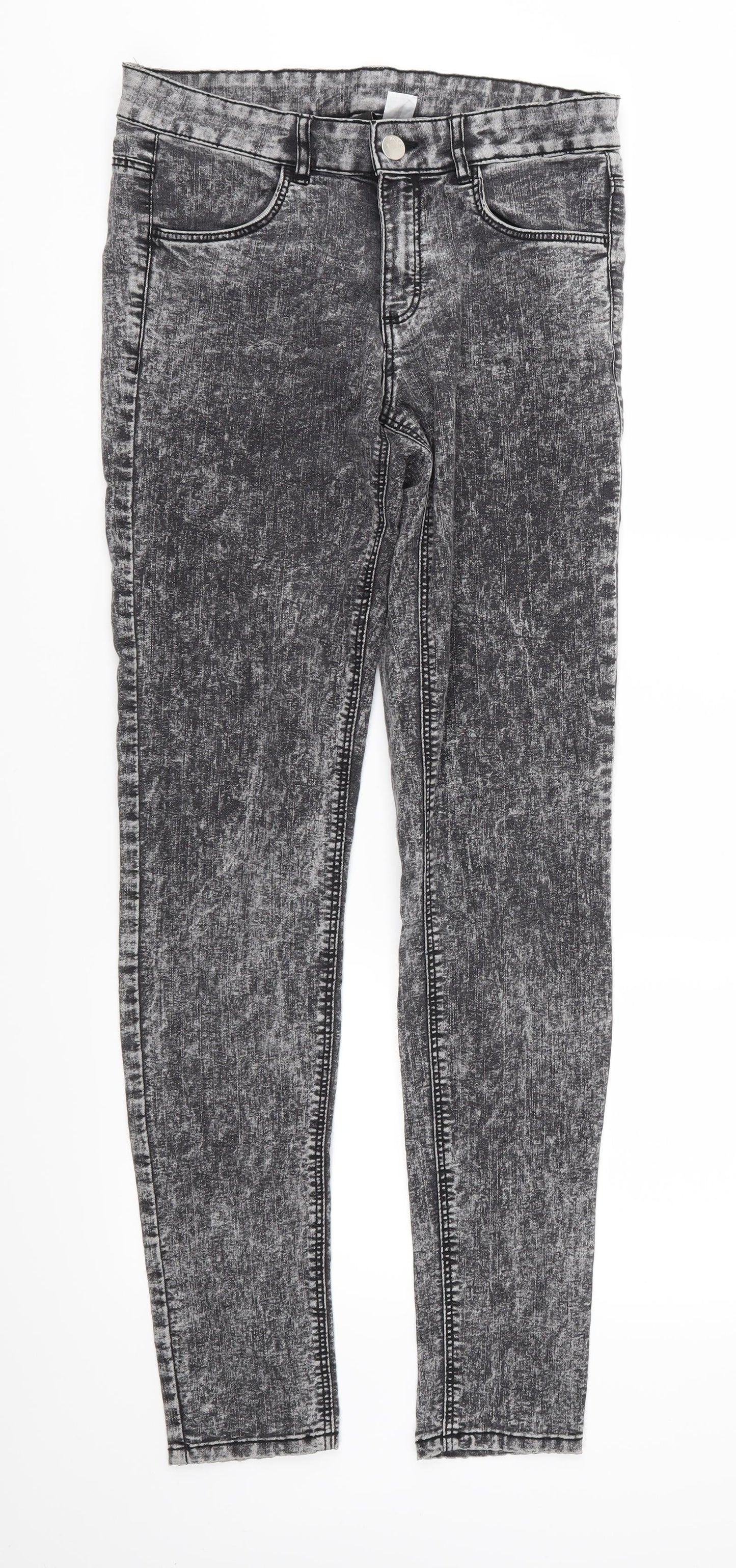 H&M Womens Black  Denim Skinny Jeans Size 8 L28 in