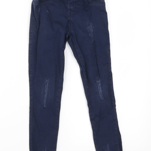 Denim & Co. Girls Black  Denim Skinny Jeans Size 5-6 Years - Distressed