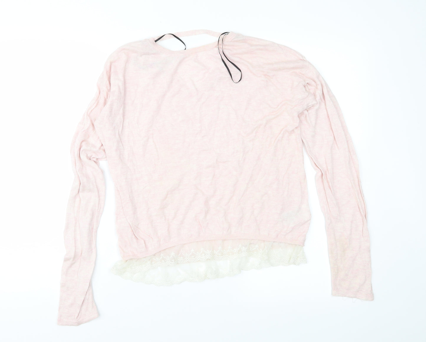 H&M Girls Pink  Knit Pullover Jumper Size 15 Years