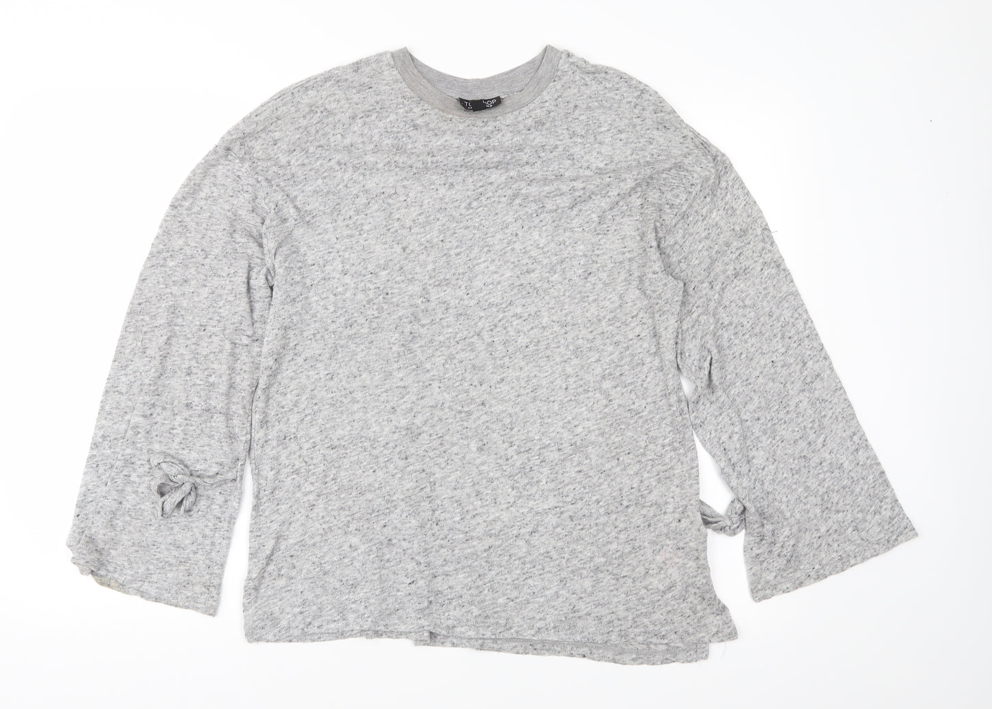 Topshop Womens Grey  Jersey Basic Blouse Size 10