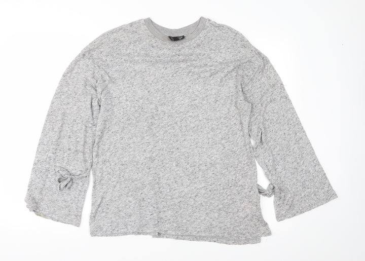 Topshop Womens Grey  Jersey Basic Blouse Size 10