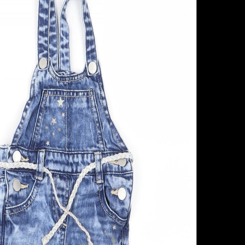 NEXT Girls Blue  Denim Cargo Jeans Size 3-6 Months  - Dungaree