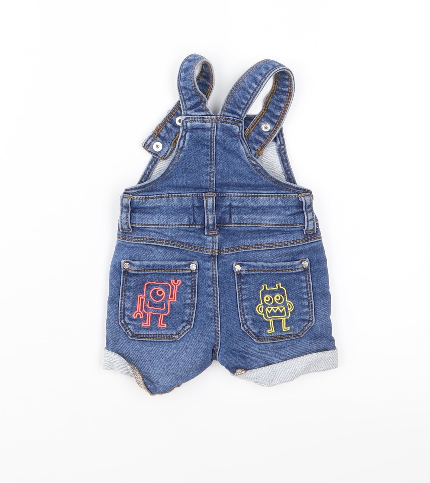 Primark Girls Blue  Denim Dungaree One-Piece Size 3-6 Months