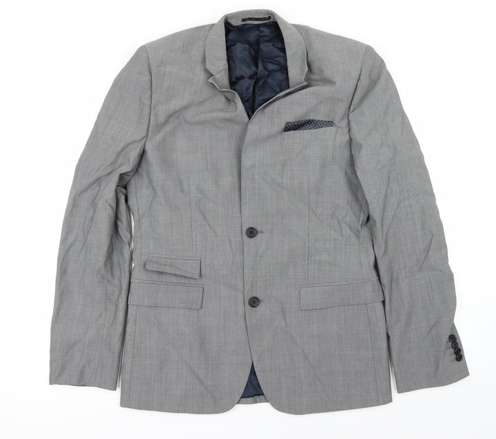 Topman Mens Grey Jacket Blazer Size 38