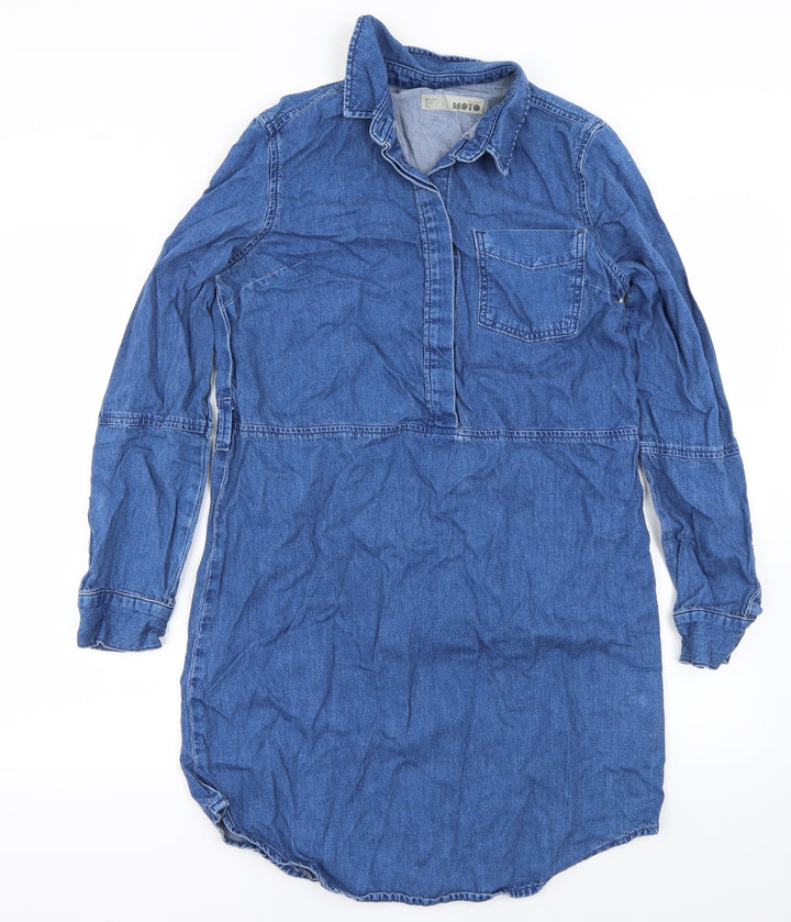 Topshop Womens Blue Basic T-Shirt Size 6