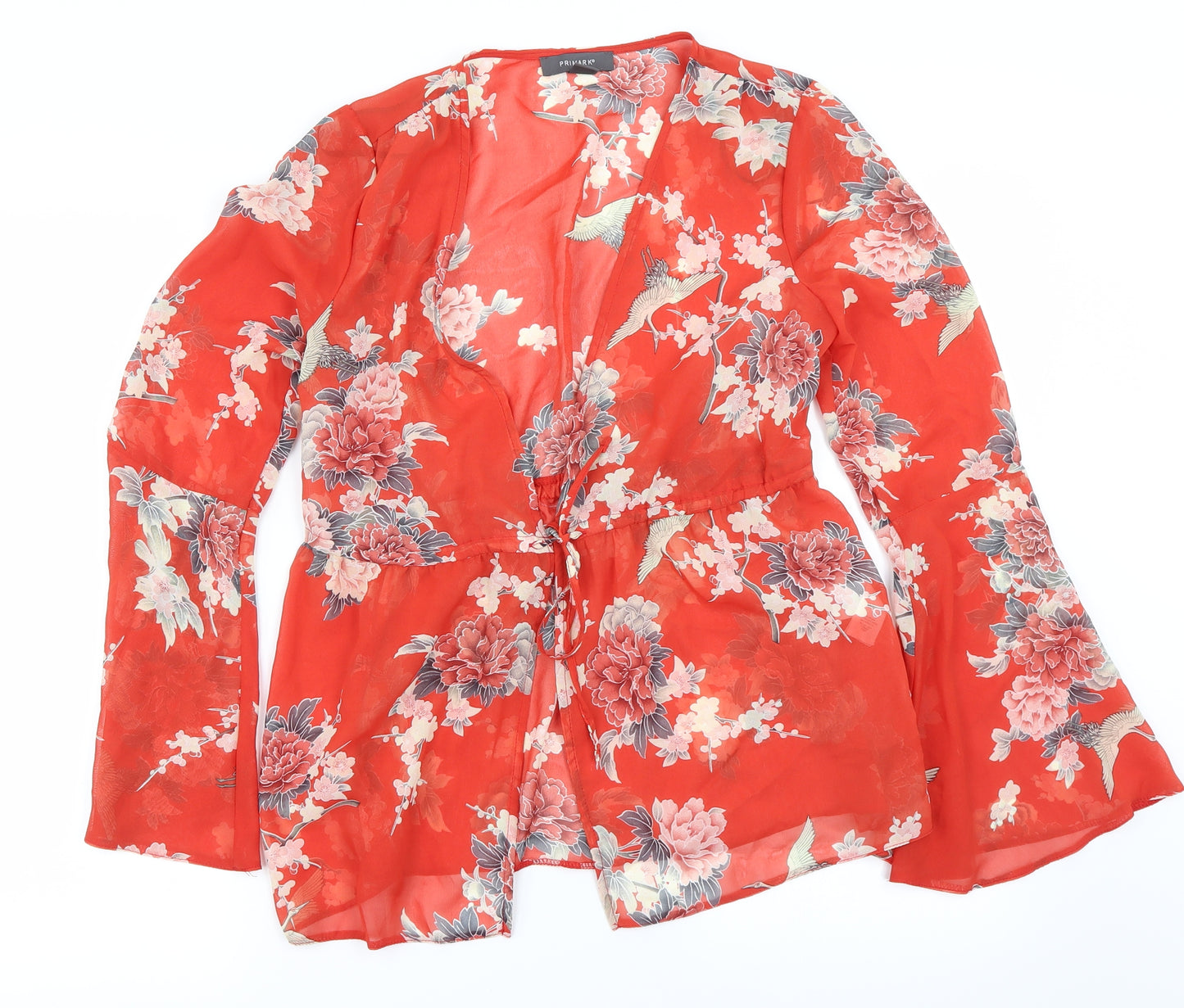 Primark Womens Red Floral  Basic Blouse Size 10