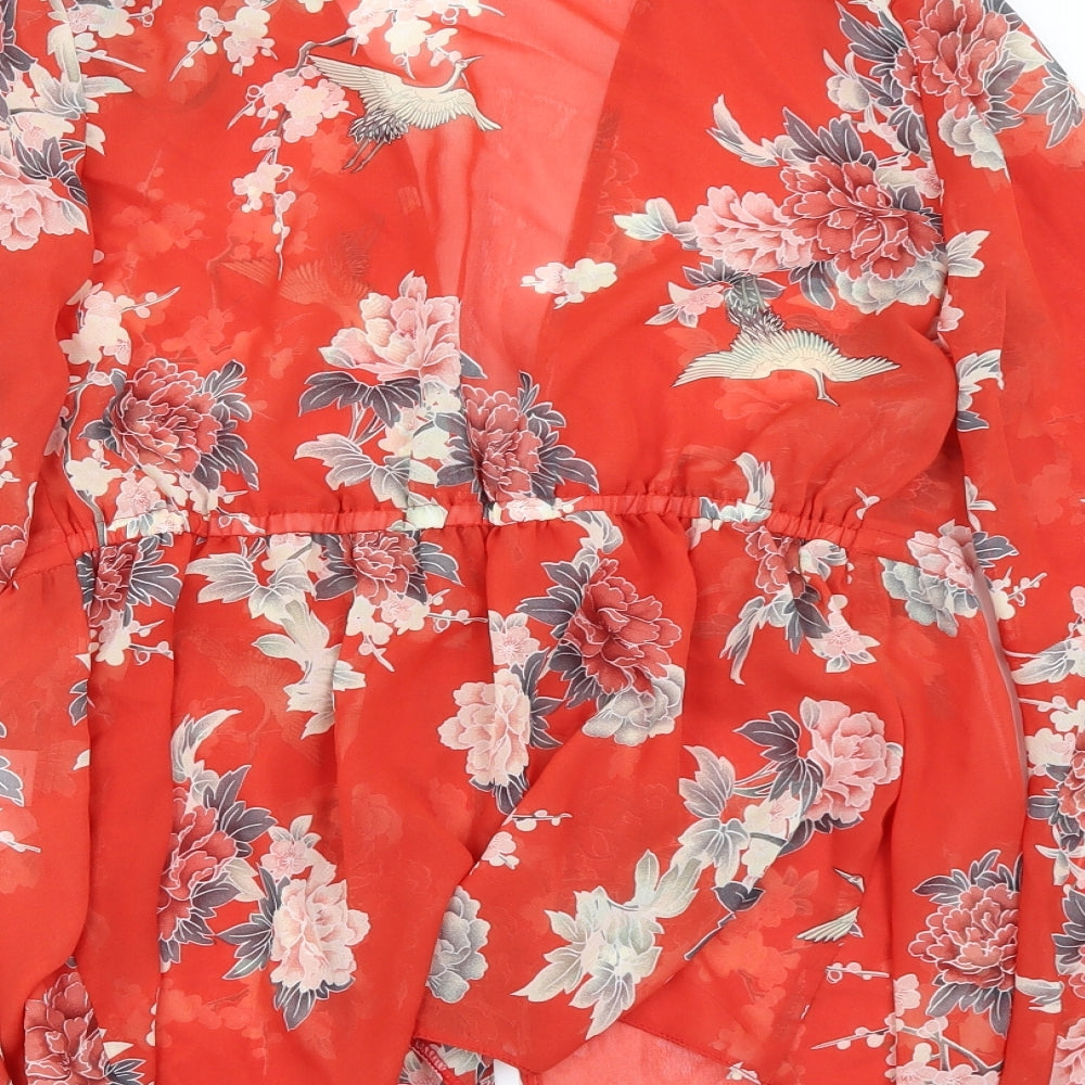Primark Womens Red Floral  Basic Blouse Size 10