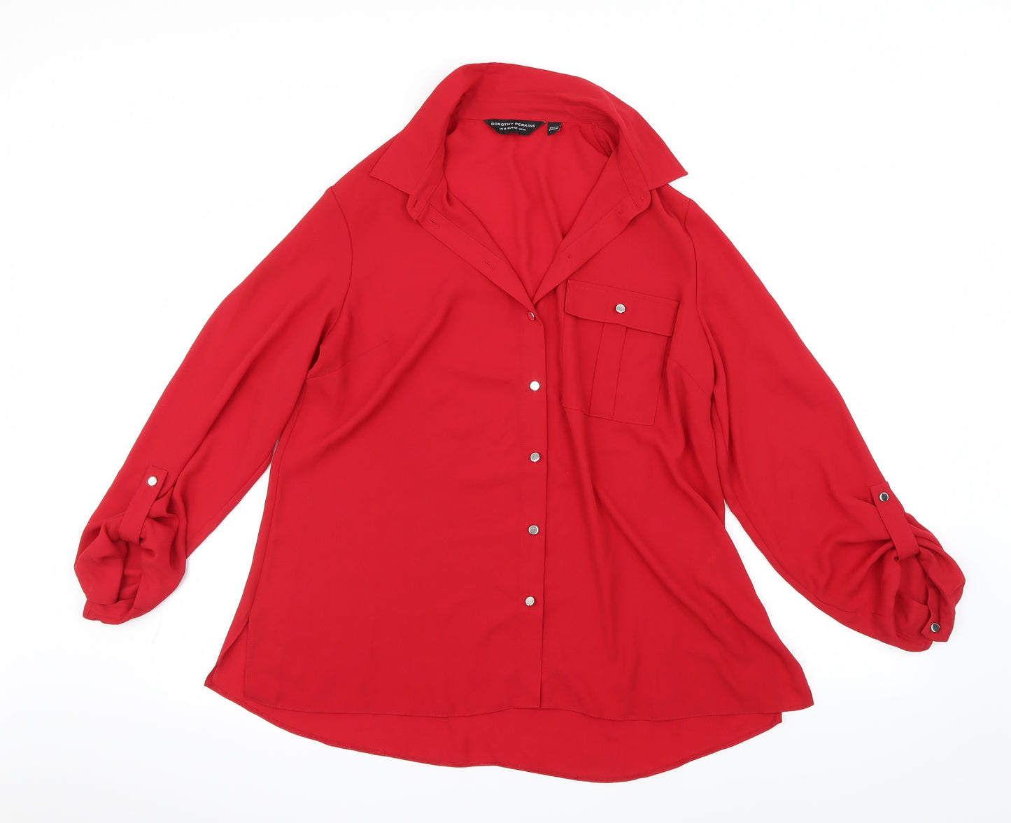 Dorothy Perkins Womens Red   Basic Button-Up Size 14