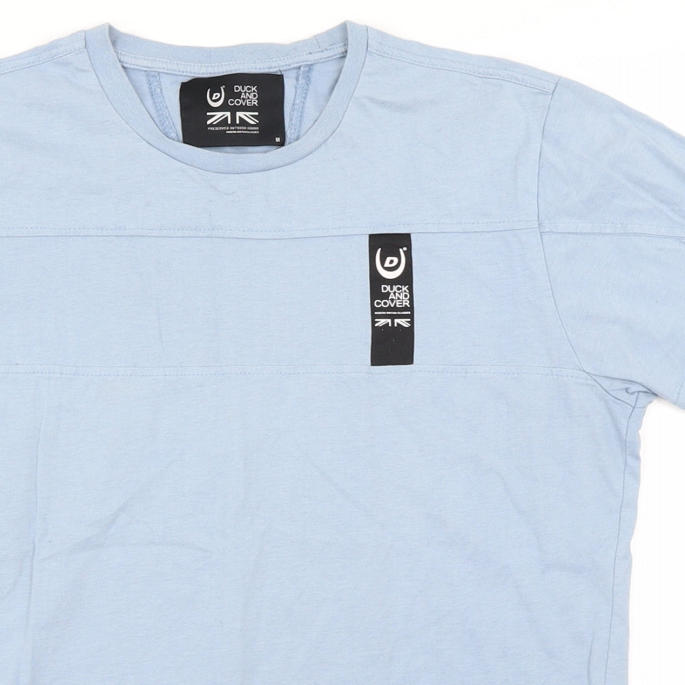 Duck and Cover Mens Blue    T-Shirt Size M