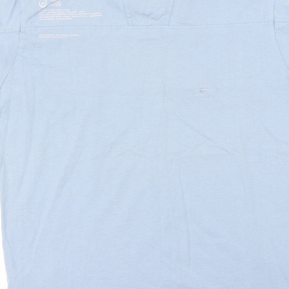 Duck and Cover Mens Blue    T-Shirt Size M