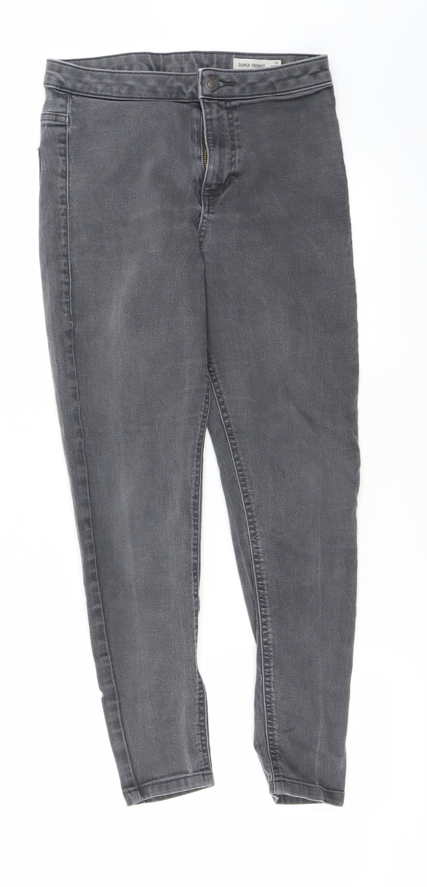 Preworn Womens Grey Paisley  Skinny Jeans Size 10 L23 in