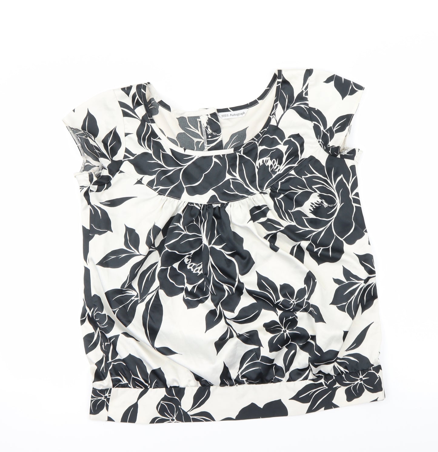 Marks and Spencer Womens Ivory Floral  Basic Blouse Size 12