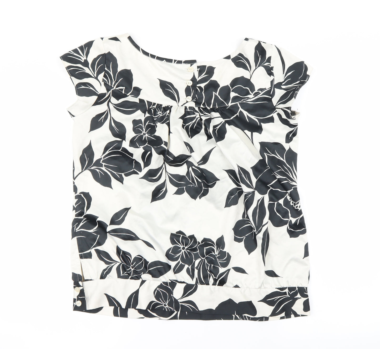 Marks and Spencer Womens Ivory Floral  Basic Blouse Size 12