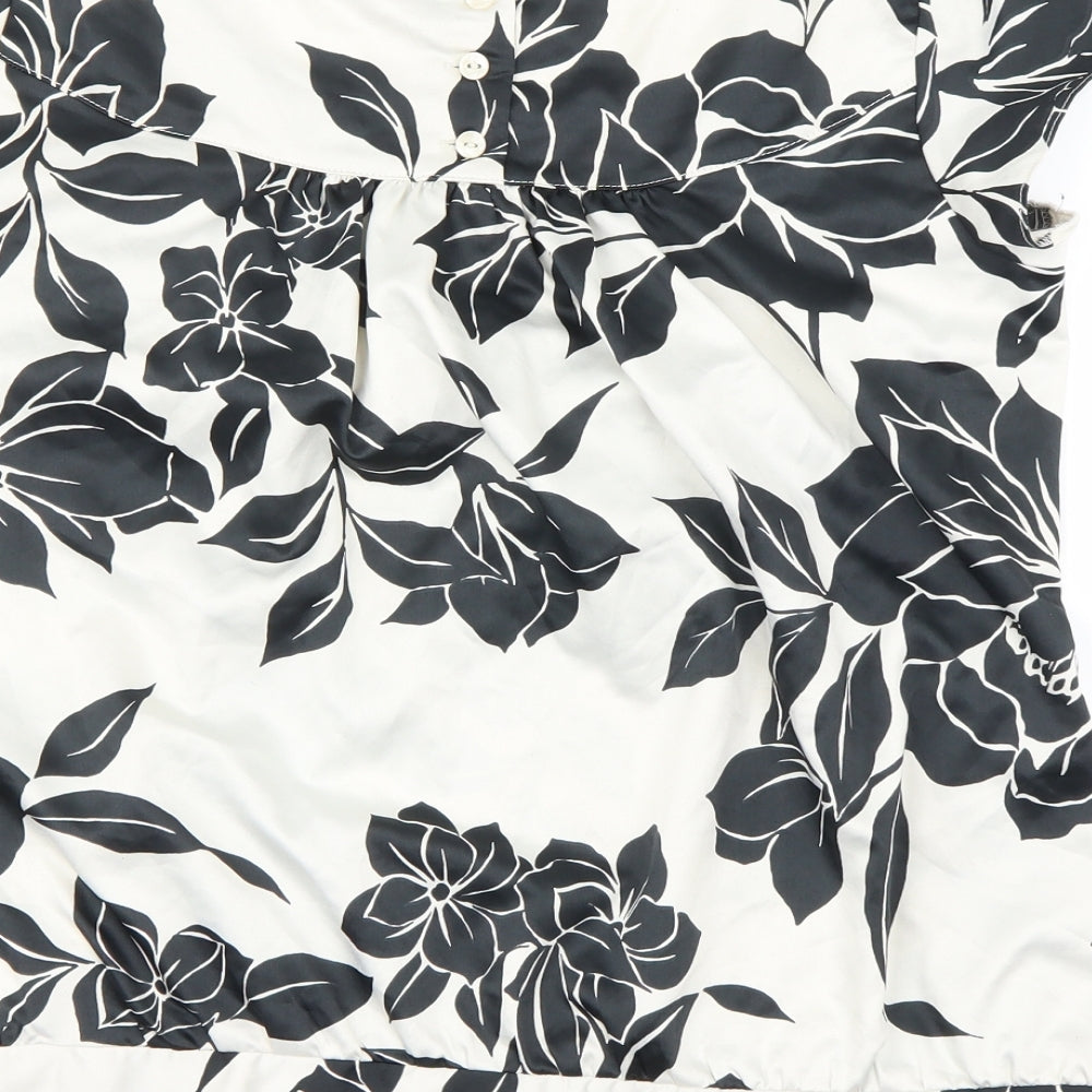 Marks and Spencer Womens Ivory Floral  Basic Blouse Size 12