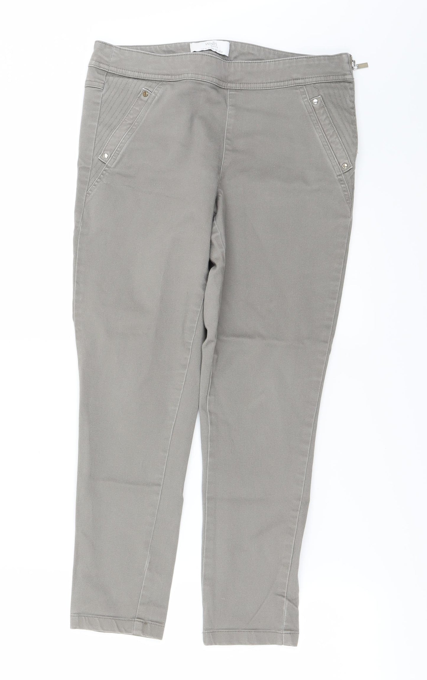 Wallis Womens Grey   Tapered Jeans Size 10 L20 in