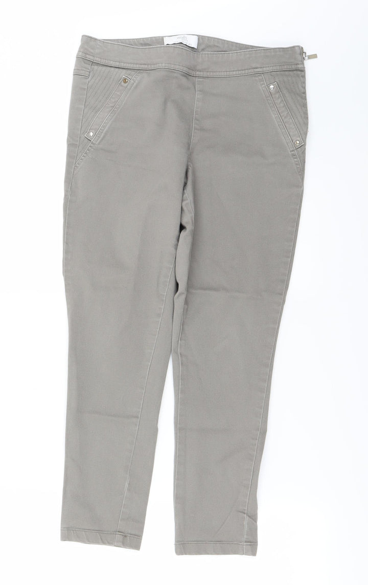 Wallis Womens Grey   Tapered Jeans Size 10 L20 in