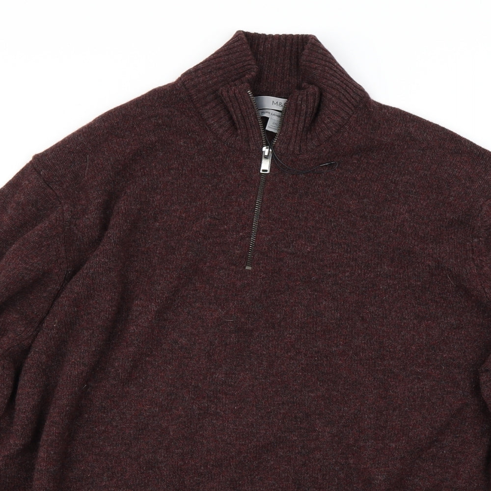 Marks and Spencer Mens Brown   Henley Jumper Size 10XL