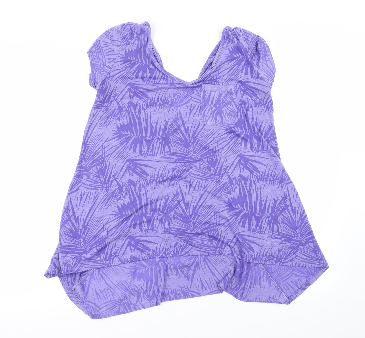 George Womens Purple Floral  Basic Blouse Size 10