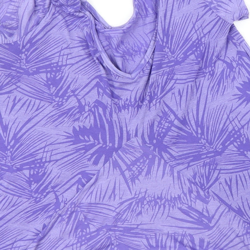 George Womens Purple Floral  Basic Blouse Size 10
